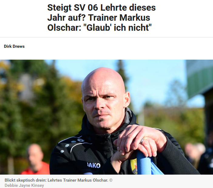 Trainer Markus Olschar Glaub ich nicht