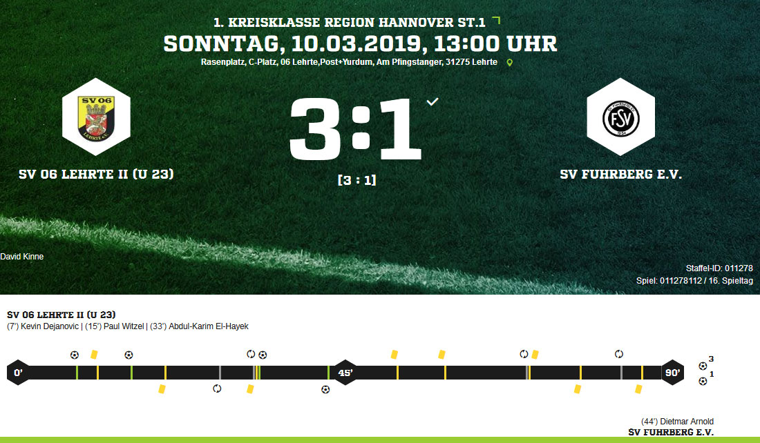 SV 06 Lehrte II U 23 SV Fuhrberg e V