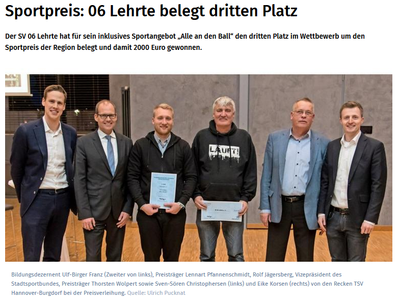 Screenshot 2018 11 29 Sportpreis 06 Lehrte belegt dritten Platz